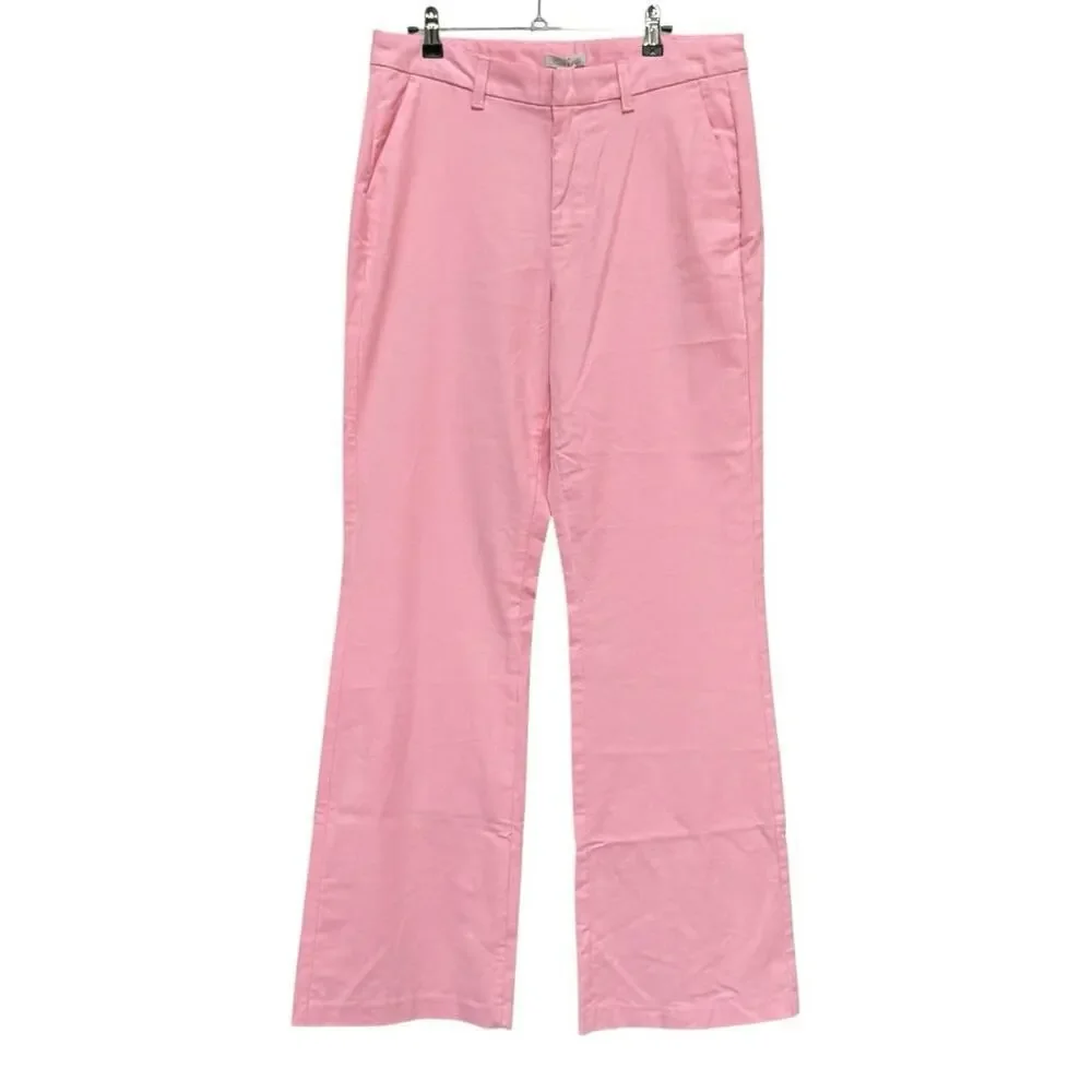 NWT Outerknown Avery Cotton High Waisted Corduroy Bootcut Pants Pink Women's 10